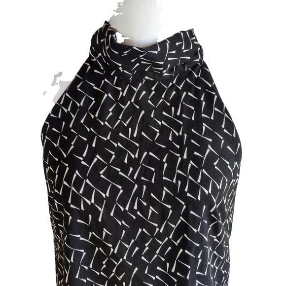 Banana Republic Womens Turtleneck Sleeveless Geometric Mini Dress Black Size 4 - Picture 6 of 8